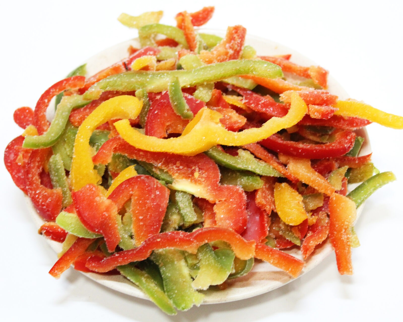 Замороженный перец резаный полосками (микс)
